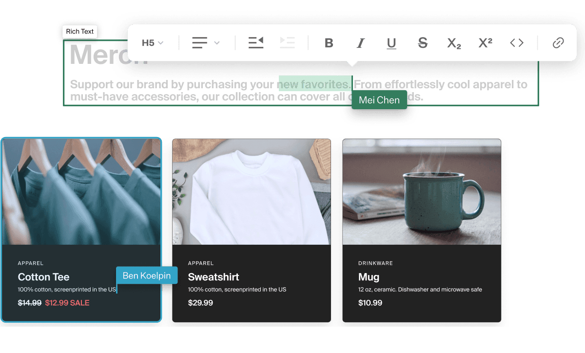 use the Visual Editor for your ecommerce needs