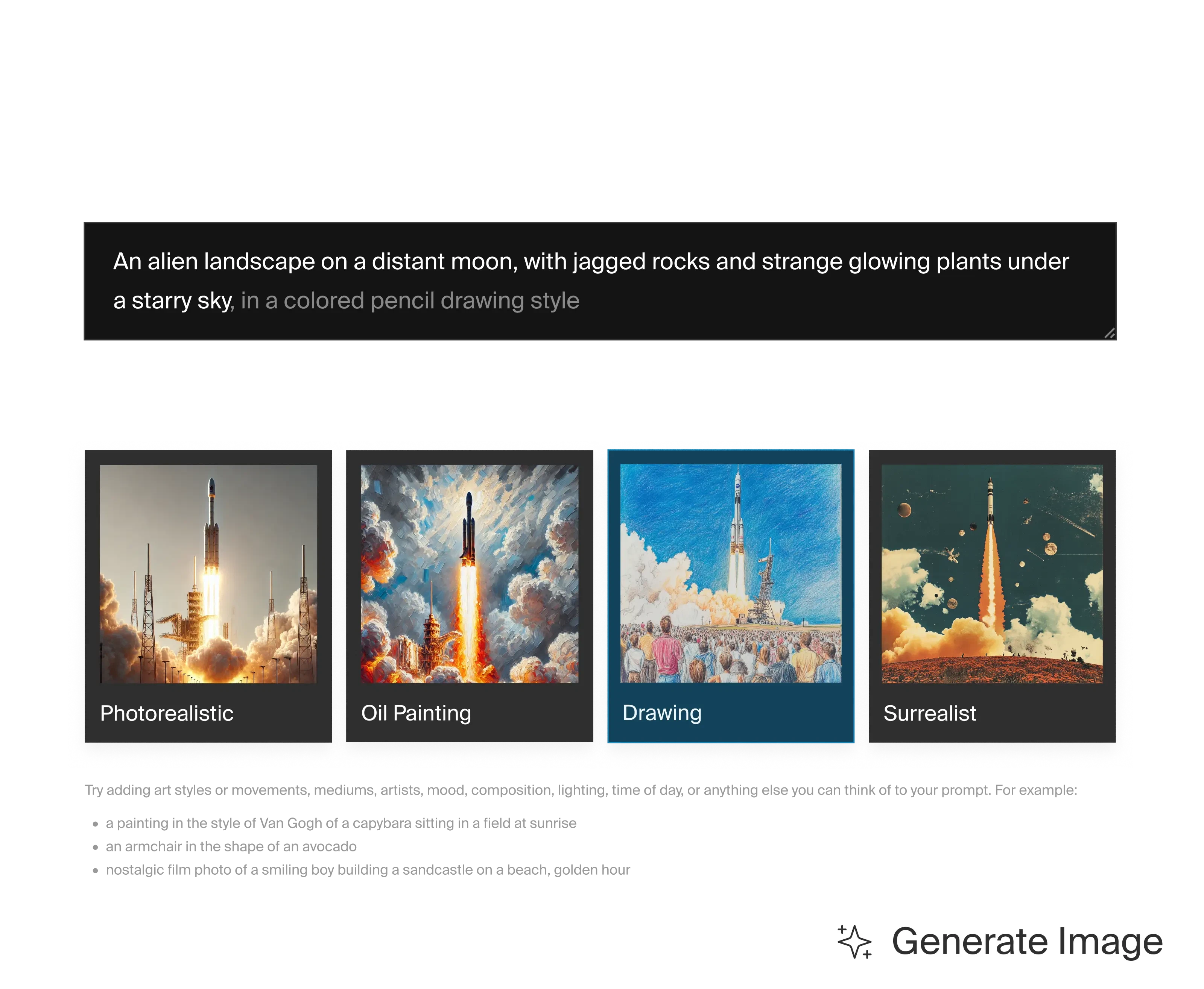 AI image generation