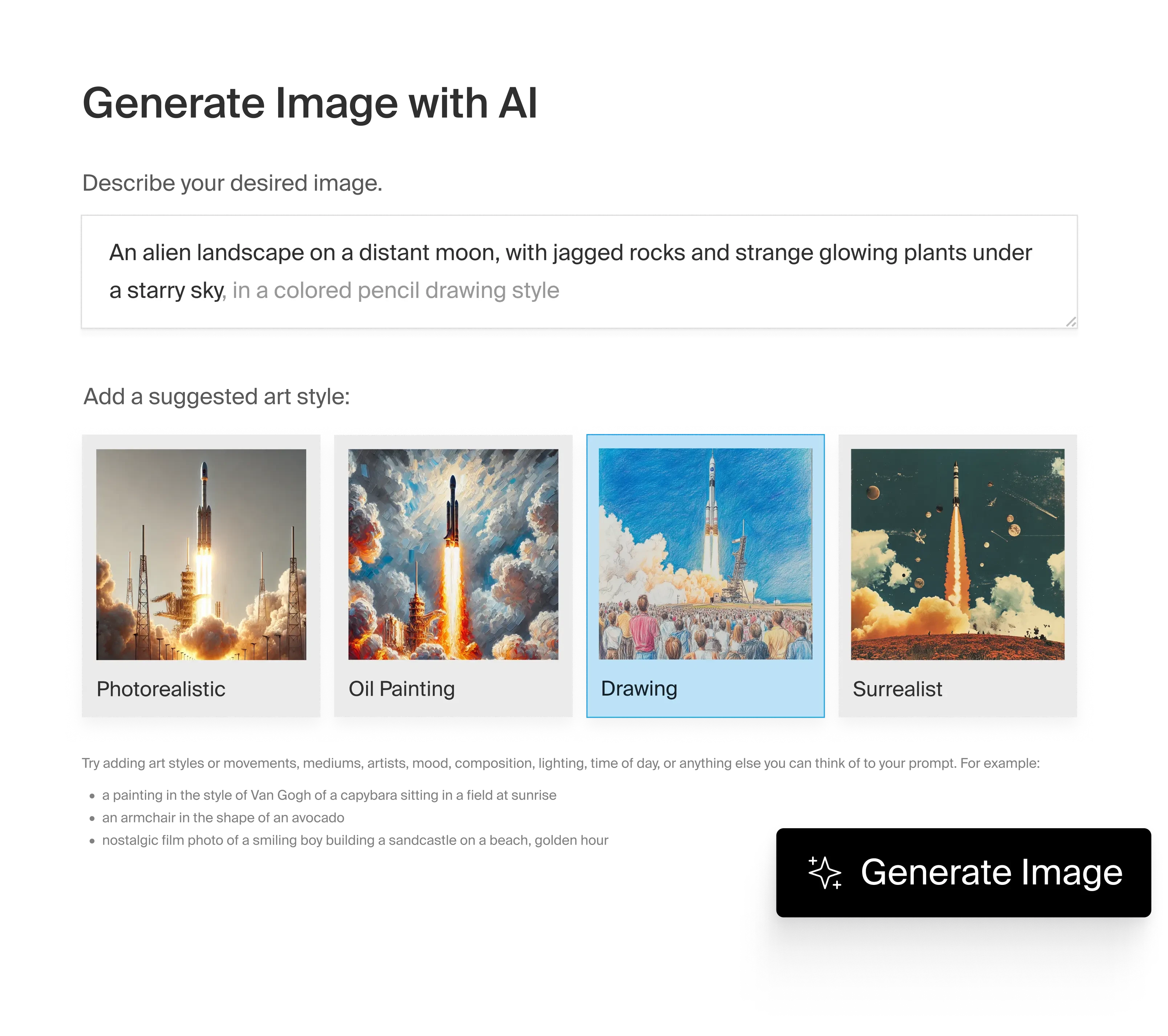 AI image generation