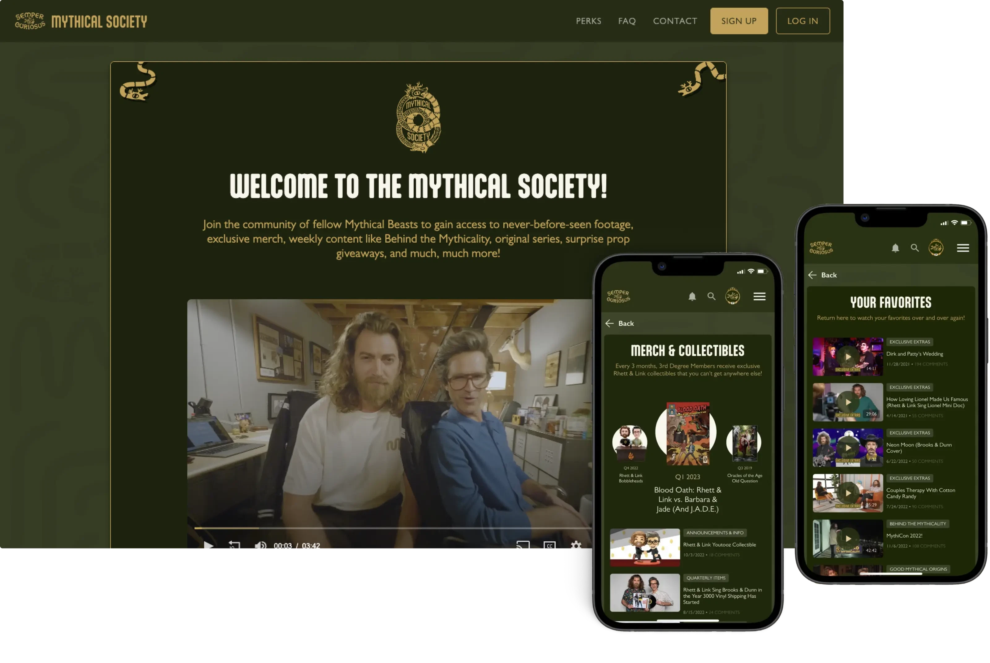 Mythical Society website and app