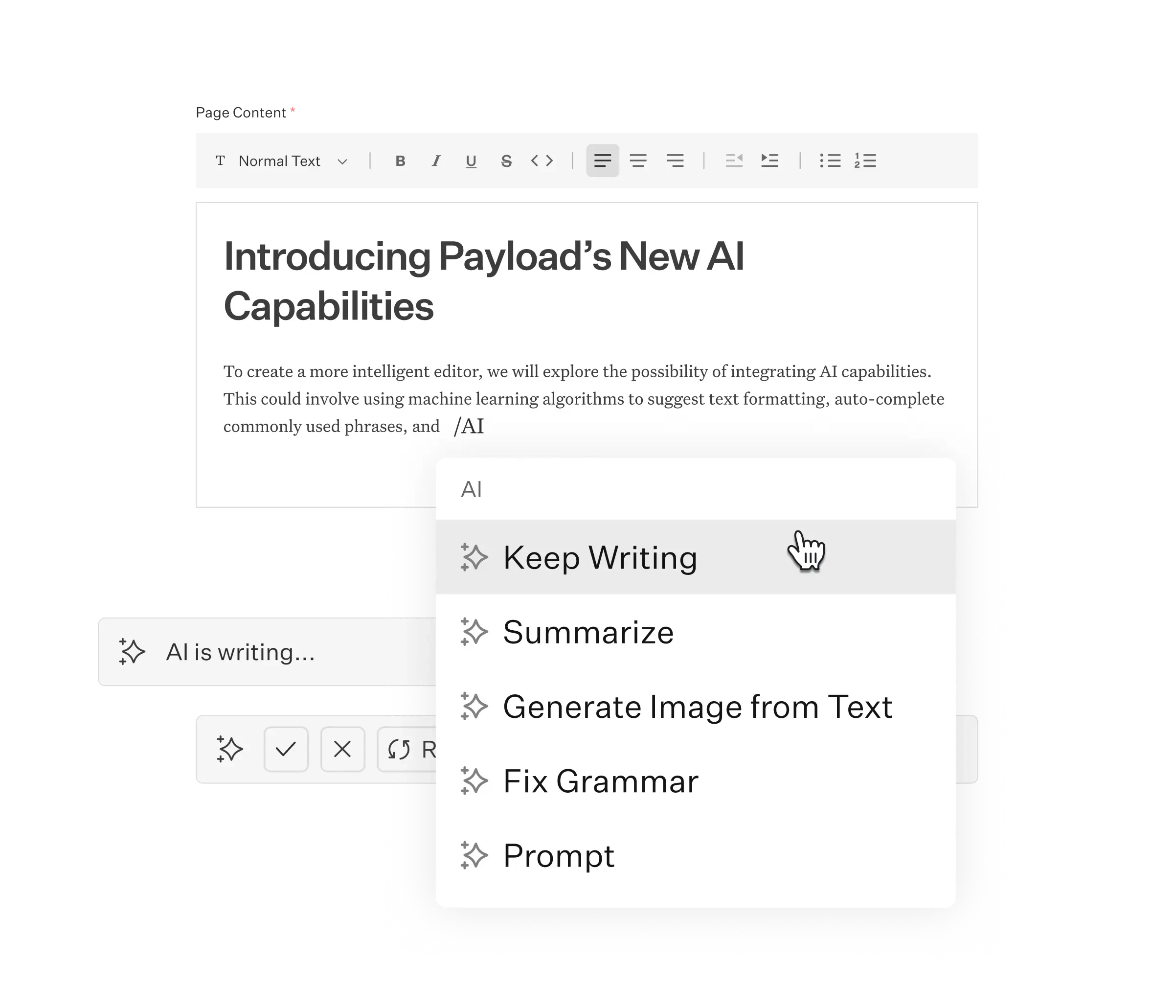 AI writing assistant